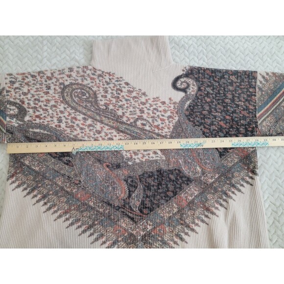 Etro Oversized Thick Ribbed Paisley Floral Turtleneck Sweater Sz 46 US Sz Large - Picture 11 of 16